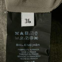 Balenciaga Grey Wool Button Front Top S
