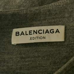 Balenciaga Grey Wool Button Front Top S