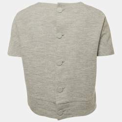 Balenciaga Grey Wool Button Front Top S