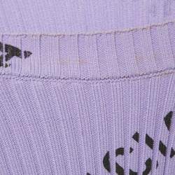 Balenciaga Purple All-Over Print Rib Knit Crewneck Sweater M