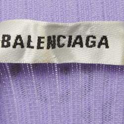 Balenciaga Purple All-Over Print Rib Knit Crewneck Sweater M