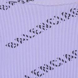 Balenciaga Purple All-Over Print Rib Knit Crewneck Sweater M