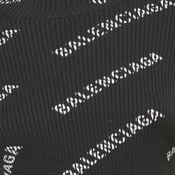 Balenciaga Black All-Over Print Rib Knit Bodycon M