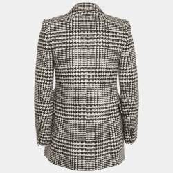 Balenciaga Black/White Houndstooth Wool Hourglass Blazer S