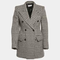 Balenciaga Black/White Houndstooth Wool Hourglass Blazer S