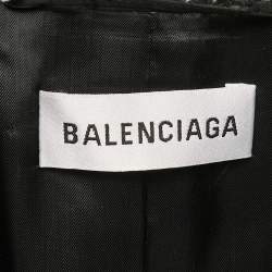 Balenciaga Black/White Houndstooth Wool Hourglass Blazer S