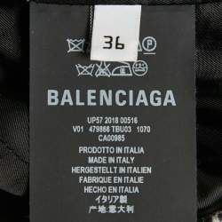 Balenciaga Black/White Houndstooth Wool Hourglass Blazer S