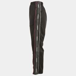 Balenciaga Black Logo Striped Jersey Track Pants S