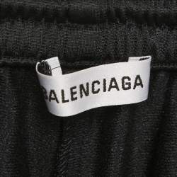 Balenciaga Black Logo Striped Jersey Track Pants S