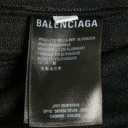 Balenciaga Black Logo Striped Jersey Track Pants S