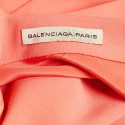 Balenciaga Orange Crepe Sleeveless Midi Dress M