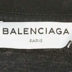 Balenciaga Black Logo Print Cotton Jersey T-Shirt S