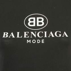 Balenciaga Black Logo Print Cotton Jersey T-Shirt S