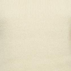 Balenciaga Off-White Rib Knit V-Neck Sweater M