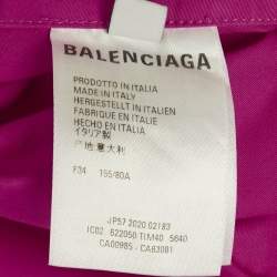 Pre Owned Balenciaga Pink Logo Print Cotton Oversized Shirt S
