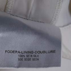 Balenciaga White Silk Straight Fit Trousers M