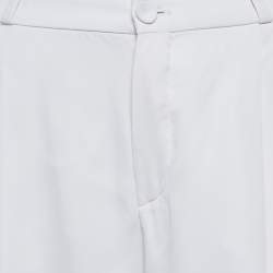 Balenciaga White Silk Straight Fit Trousers M