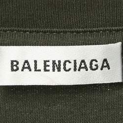 Balenciaga Green Logo Embroidered Jersey T-Shirt S