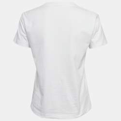 Balenciaga White Logo Print Jersey T-Shirt M