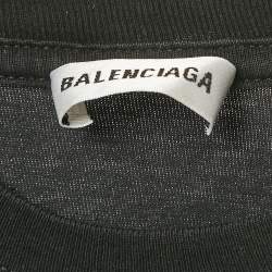 Pre Owned Balenciaga Black Logo Print Cotton Jersey T-Shirt S