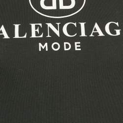 Pre Owned Balenciaga Black Logo Print Cotton Jersey T-Shirt S