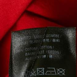 Pre Owned Balenciaga Red Logo Print Cotton Short Sleeve T-Shirt S