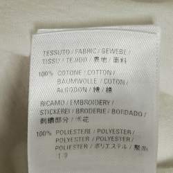 Pre Owned Balenciaga White Logo Embroidered Jersey T-Shirt S