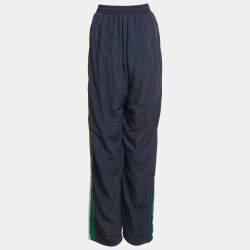Pre Owned Balenciaga Wardrobe Unisex Navy Blue Polyamide Side Stripe Detail Track Pants M