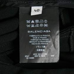Pre Owned Balenciaga Black Crepe Trousers M