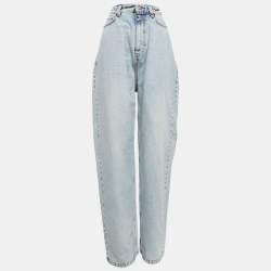 Balenciaga Unifit Blue Denim Wide Leg Jeans XS