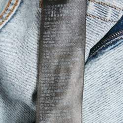 Pre Owned Balenciaga Blue Denim Wide Leg Jeans XS