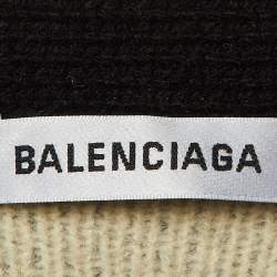 Pre Owned Balenciaga Black Logo Jacquard Knit Long Archetype Cardigan S