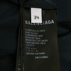 Pre Owned Balenciaga Black Jersey High Neck Bodycon Dress S