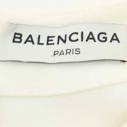 Balenciaga Cream Crepe Cape Sleeve Detail Top S
