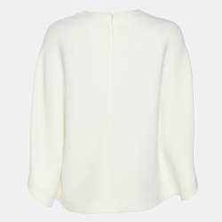 Balenciaga Cream Crepe Cape Sleeve Detail Top S