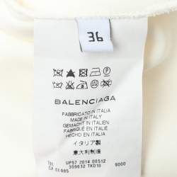 Balenciaga Cream Crepe Cape Sleeve Detail Top S