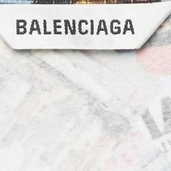 Balenciaga Multicolor Printed Cotton One-Shoulder Mini Dress M