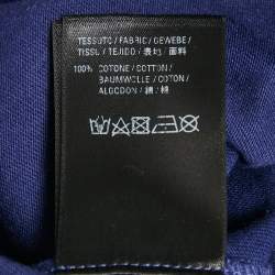 Balenciaga Dark Blue Cotton Logo Print Crew Neck T-Shirt L