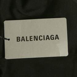 Pre Owned Balenciaga Black Logo Embroidery Cotton Crewneck Small Fit T-Shirt L