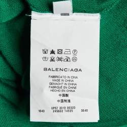 Pre Owned Balenciaga Knits Green Cashmere Button Front Cardigan M 