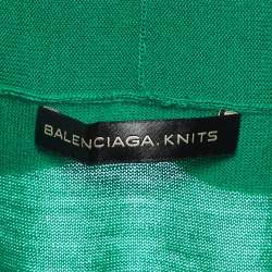Pre Owned Balenciaga Knits Green Cashmere Button Front Cardigan M 