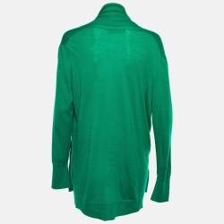 Pre Owned Balenciaga Knits Green Cashmere Button Front Cardigan M 