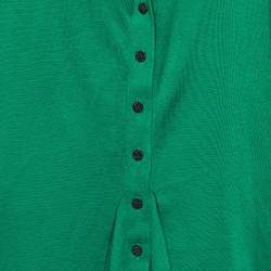 Pre Owned Balenciaga Knits Green Cashmere Button Front Cardigan M 