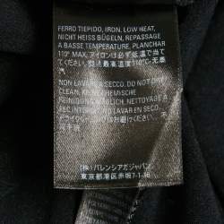 Pre Owned توب بالنسياغا ملائم جيرسي بحواف شبكة طباعة الشعار أسود مقاس صغير (سمول)