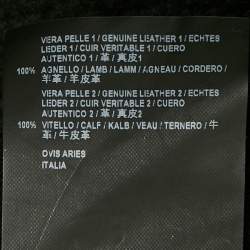 Pre Owned Balenciaga Black Logo Print Leather and Shearling Oversized Jacket S