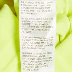 Pre Owned Balenciaga Acid Green Logo Print Mesh Jersey Fitted Top S