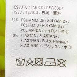 Pre Owned Balenciaga Acid Green Logo Print Mesh Jersey Fitted Top S