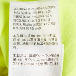 Pre Owned Balenciaga Acid Green Logo Print Mesh Jersey Fitted Top S