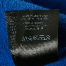 Pre Owned Balenciaga Blue World Food Programme Logo Print Cotton Hoodie XS