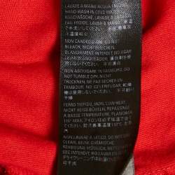 Pre Owned Balenciaga Unifit Red Logo Print Distressed Oversize T-Shirt L